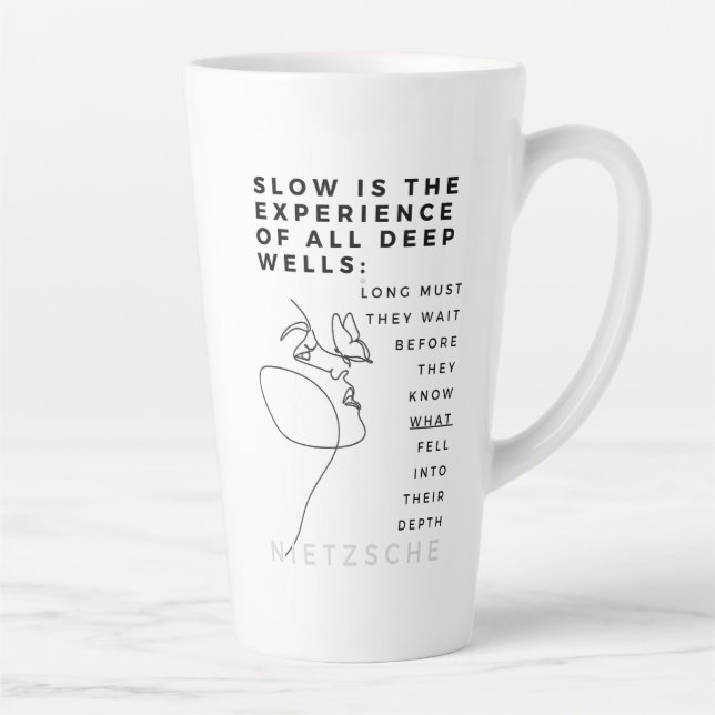 Deep Soul Introvert philosophy quote Nietzsche  Latte Mug (Right)