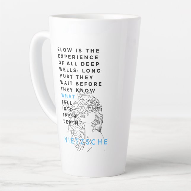 Deep Soul philosophy quote Nietzsche  Latte Mug (Left Angle)