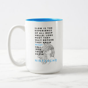 Deep Soul philosophy quote Nietzsche Two-Tone Coffee Mug