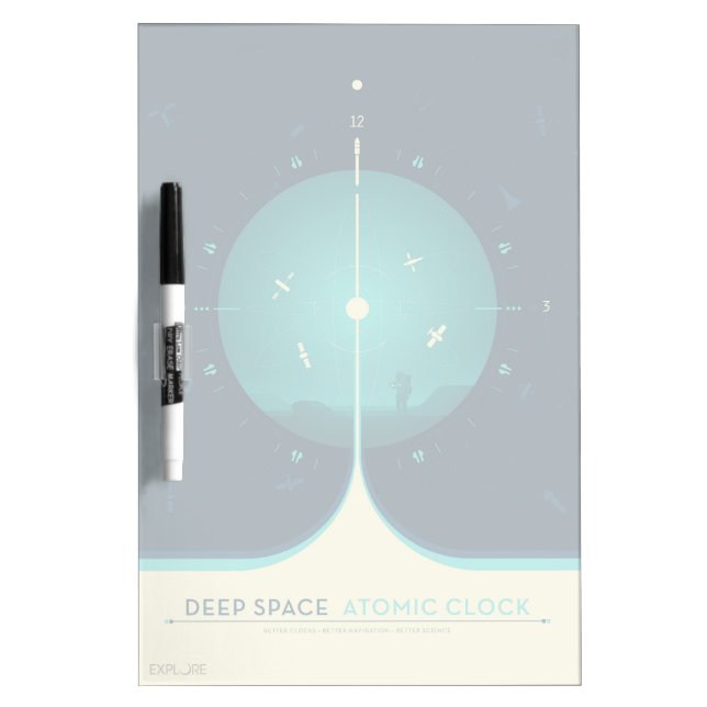 Deep Space Atomic Clock Poster, Blue Version. Dry Erase Board (Front)