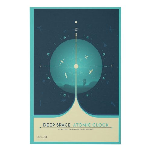 Deep Space Atomic Clock Poster Blue Version Faux Canvas Print