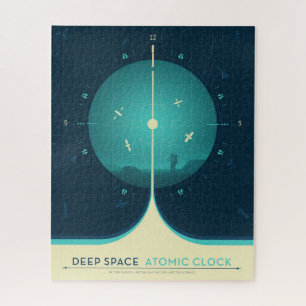 Deep Space Atomic Clock Poster, Blue Version. Jigsaw Puzzle