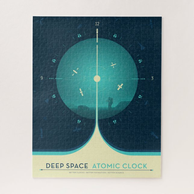 Deep Space Atomic Clock Poster, Blue Version. Jigsaw Puzzle (Vertical)