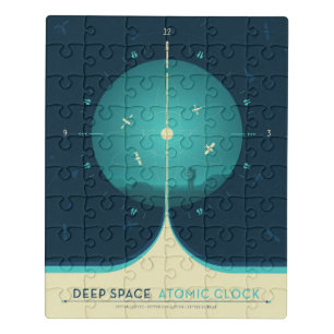 Deep Space Atomic Clock Poster, Blue Version. Jigsaw Puzzle