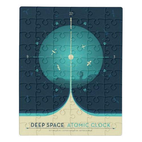 Deep Space Atomic Clock Poster Blue Version Jigsaw Puzzle