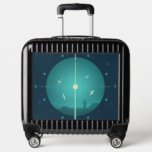 Deep Space Atomic Clock Poster Blue Version Luggage