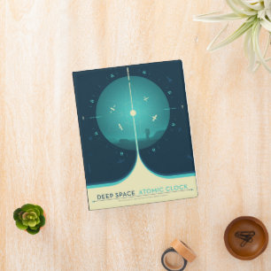 Deep Space Atomic Clock Poster, Blue Version. Mini Binder