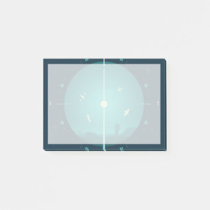 Deep Space Atomic Clock Poster, Blue Version. Post-it Notes
