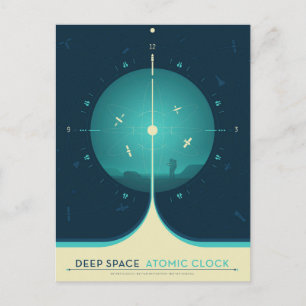 Deep Space Atomic Clock Poster, Blue Version. Postcard