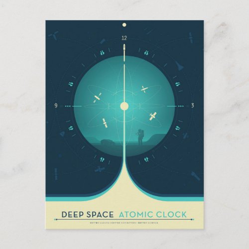 Deep Space Atomic Clock Poster Blue Version Postcard