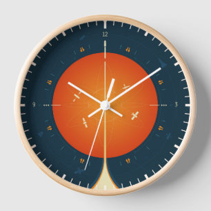 Deep Space Atomic Clock Poster, Orange Version.