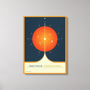 Deep Space Atomic Clock Poster, Orange Version. Canvas Print