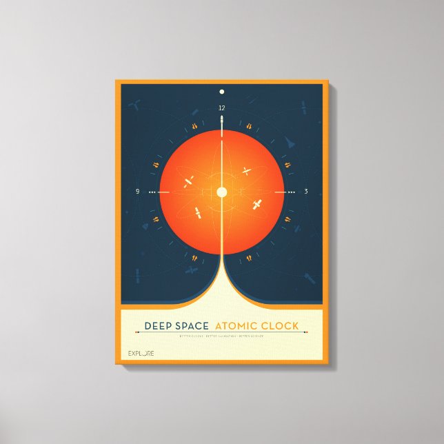 Deep Space Atomic Clock Poster, Orange Version. Canvas Print (Front)