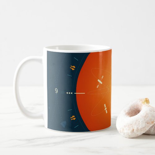 Deep Space Atomic Clock Poster Orange Version Coffee Mug