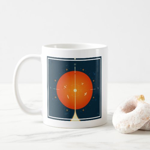 Deep Space Atomic Clock Poster Orange Version Coffee Mug