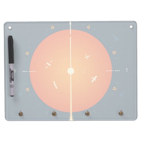 Deep Space Atomic Clock Poster Orange Version Dry Erase Board With Keychain Holder