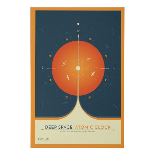 Deep Space Atomic Clock Poster Orange Version Faux Canvas Print