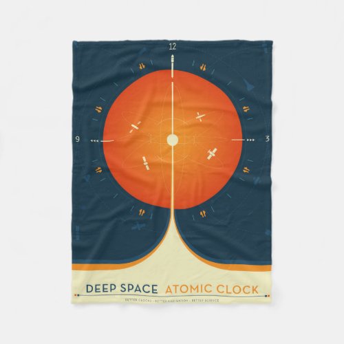 Deep Space Atomic Clock Poster Orange Version Fleece Blanket