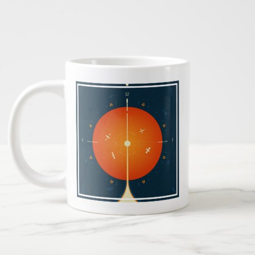 Deep Space Atomic Clock Poster Orange Version Giant Coffee Mug