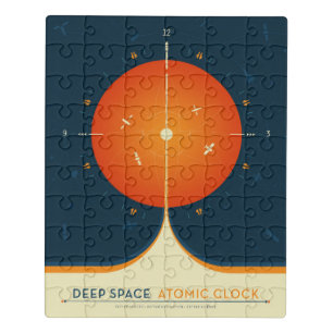 Deep Space Atomic Clock Poster, Orange Version. Jigsaw Puzzle