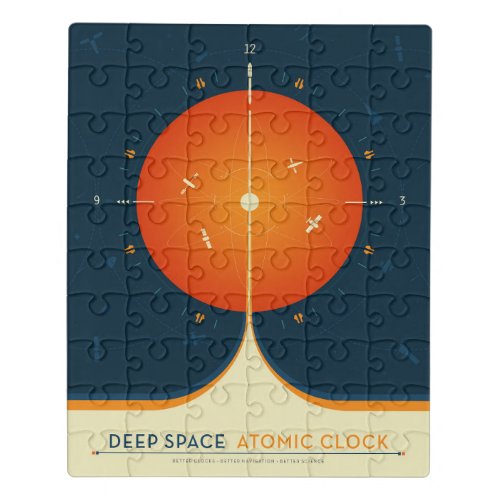 Deep Space Atomic Clock Poster Orange Version Jigsaw Puzzle