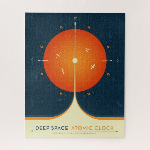 Deep Space Atomic Clock Poster Orange Version Jigsaw Puzzle