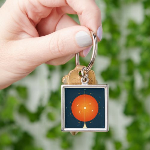 Deep Space Atomic Clock Poster Orange Version Keychain