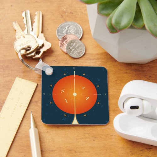 Deep Space Atomic Clock Poster Orange Version Keychain