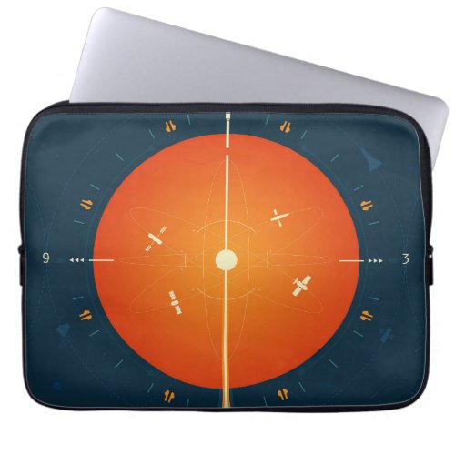 Deep Space Atomic Clock Poster Orange Version Laptop Sleeve