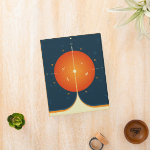 Deep Space Atomic Clock Poster, Orange Version. Mini Binder