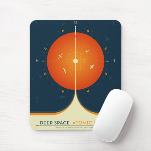 Deep Space Atomic Clock Poster Orange Version Mouse Pad