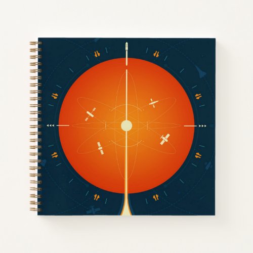 Deep Space Atomic Clock Poster Orange Version Notebook