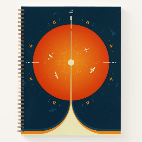 Deep Space Atomic Clock Poster Orange Version Notebook