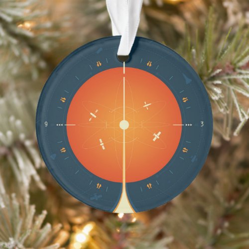 Deep Space Atomic Clock Poster Orange Version Ornament