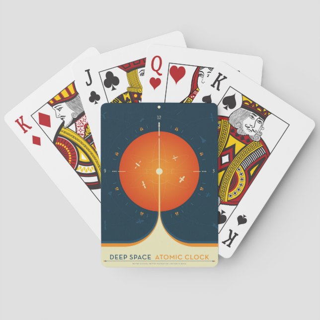Deep Space Atomic Clock Poster, Orange Version. Poker Cards (Back)
