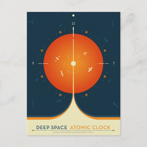 Deep Space Atomic Clock Poster Orange Version Postcard