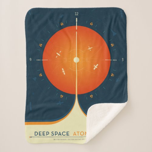 Deep Space Atomic Clock Poster Orange Version Sherpa Blanket