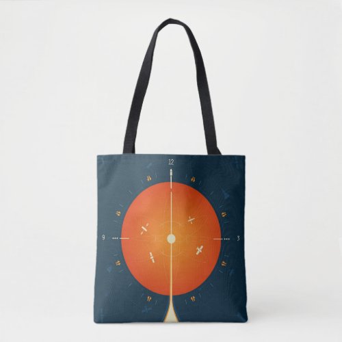 Deep Space Atomic Clock Poster Orange Version Tote Bag