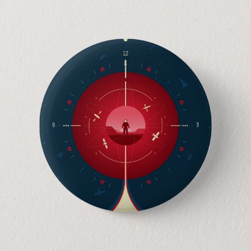 Deep Space Atomic Clock Poster Red Version Button