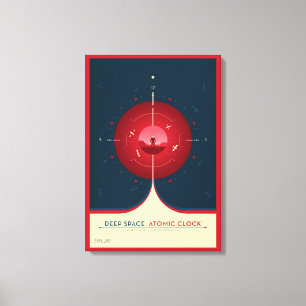 Deep Space Atomic Clock Poster, Red Version. Canvas Print