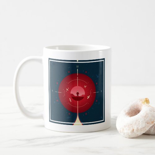 Deep Space Atomic Clock Poster Red Version Coffee Mug