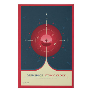 Deep Space Atomic Clock Poster, Red Version. Faux Canvas Print