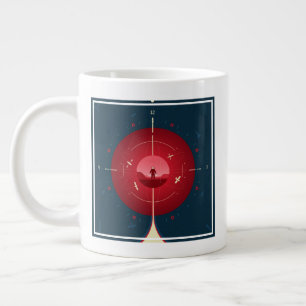 Deep Space Atomic Clock Poster, Red Version. Giant Coffee Mug