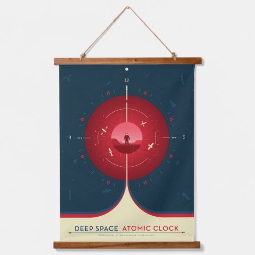 Deep Space Atomic Clock Poster Red Version Hanging Tapestry