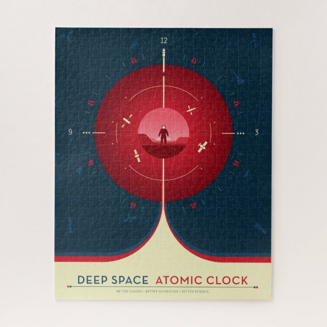 Deep Space Atomic Clock Poster, Red Version. Jigsaw Puzzle (Vertical)