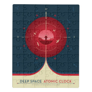 Deep Space Atomic Clock Poster, Red Version. Jigsaw Puzzle