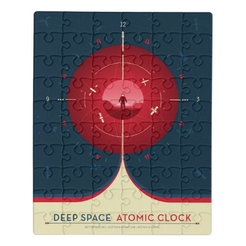 Deep Space Atomic Clock Poster Red Version Jigsaw Puzzle