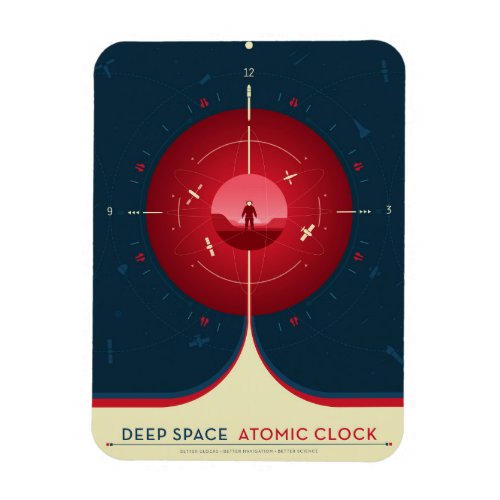 Deep Space Atomic Clock Poster Red Version Magnet