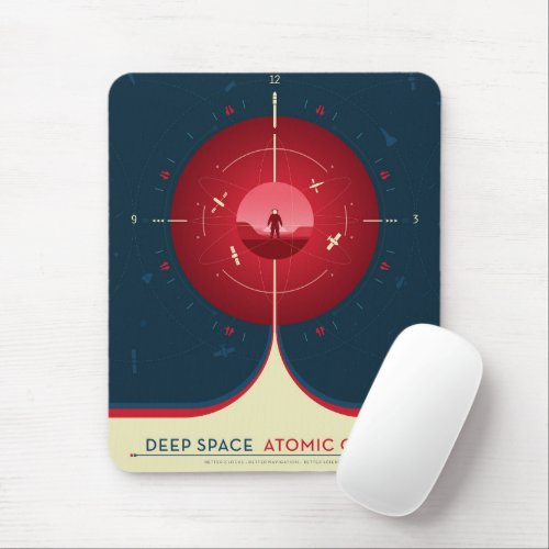 Deep Space Atomic Clock Poster Red Version Mouse Pad