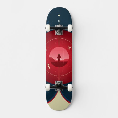 Deep Space Atomic Clock Poster Red Version Skateboard